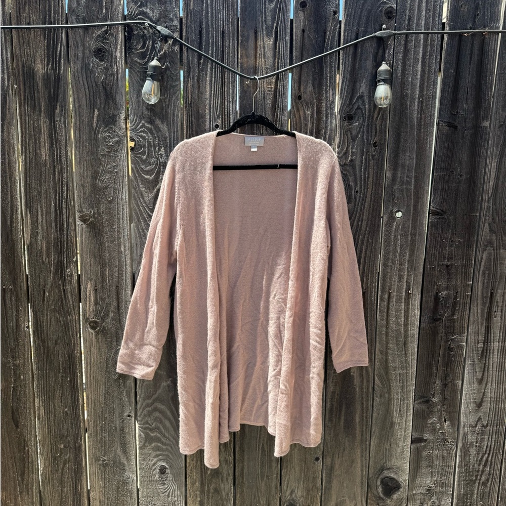 🔴Pure Collection Gassato Lightweight Cashmere Duster Cardigan Large lavender